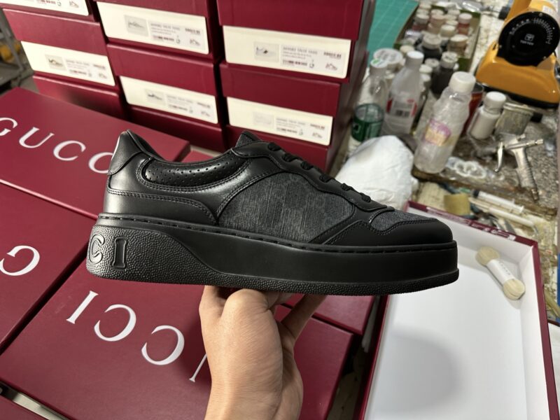 GUCCl Gucci Biscuit Shoes Men's and Women's Black - Image 10